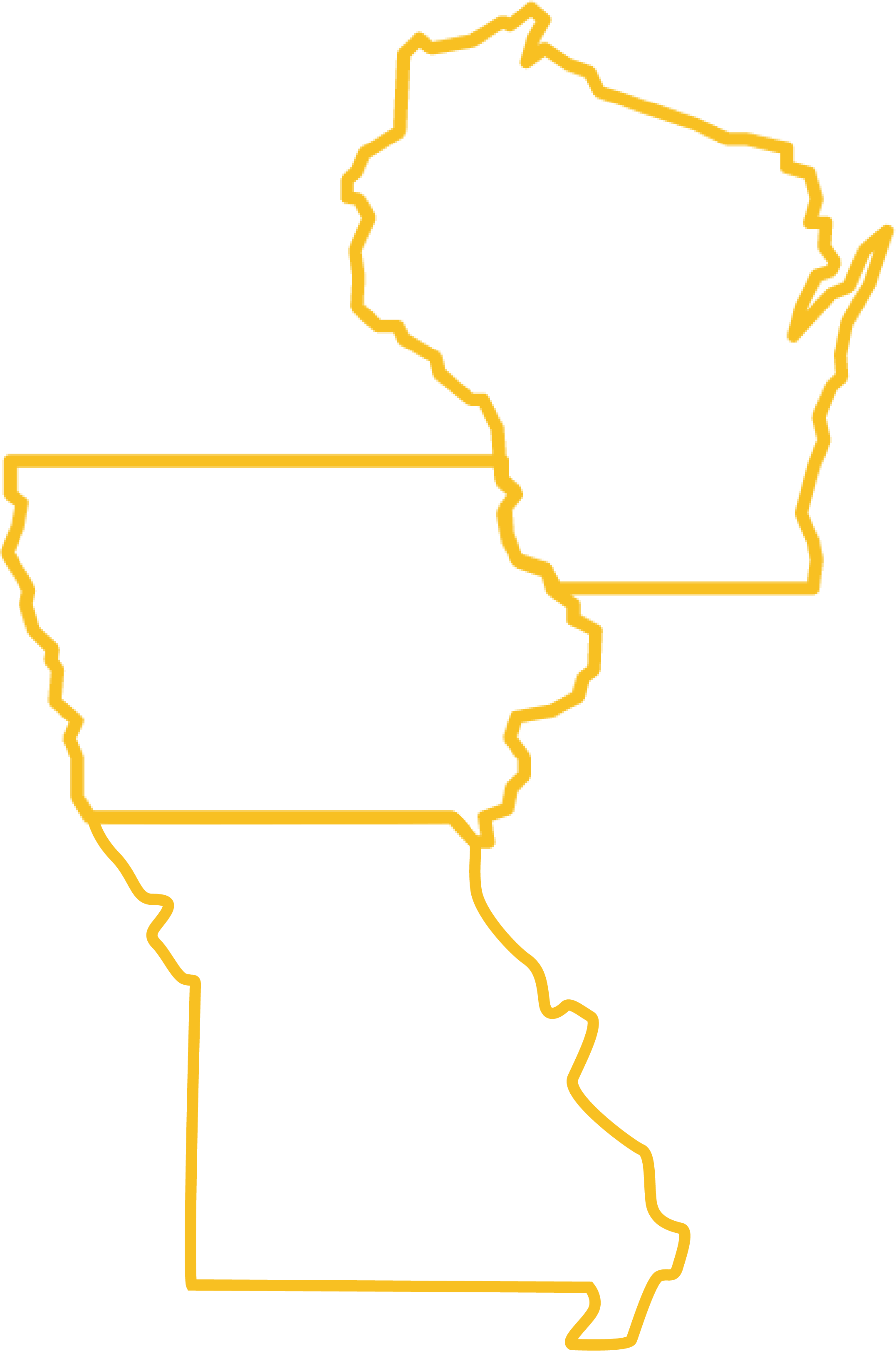 Outline map of Iowa & Wisconsin